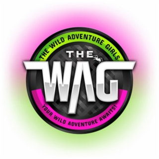 THE WAG THE WILD ADVENTURE GIRLS YOUR WILD ADVENTURE AWAITS! logo