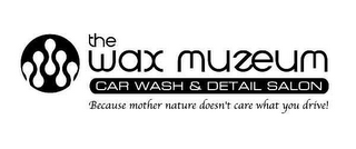 THE WAX MUZEUM CAR WASH & DETAIL SALON BECAUSE MOTHER NATURE DOESN'T CARE WHAT YOU DRIVE! logo