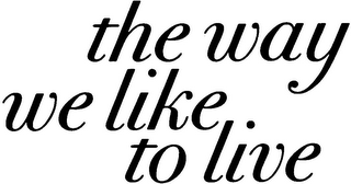 THE WAY WE LIKE TO LIVE logo