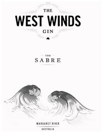 THE WEST WINDS GIN THE SABRE MARGARET RIVER AUSTRALIA logo