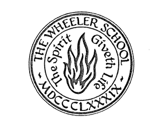 THE WHEELER SCHOOL MDCCCLXXXIX THE SPIRIT GIVETH LIFE logo