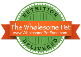 THE WHOLESOME PET NUTRITION DELIVERED WWW.WHOLESOMEPETFOOD.COM logo