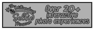 THE WILLIAMSBURG SELFIE MUSEUM OVER 20+ INTERACTIVE PHOTO EXPERIENCES logo