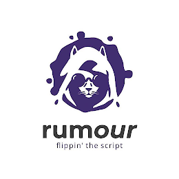THE WORD RUMOUR WITH THE WORDS FLIPPIN' THE SCRIPT UNDERNEATH logo
