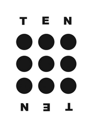 THE WORD TEN IN CAPITAL LETTERS USED RIGHT SIDE UP AND UPSIDE DOWN. logo