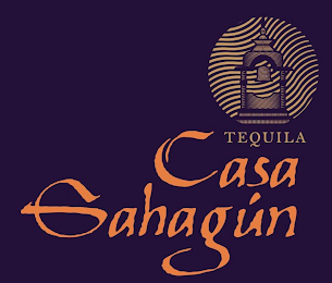 THE WORDING CASA SAHAGUN, TEQUILA, AND A TOWER BELL. logo