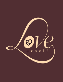 THE WORDS LOVE URSELF ARE ENCAPSULATED IN A HEART DESIGN CONNECTED BY THE LETTERS IN THE WORD LOVE. logo