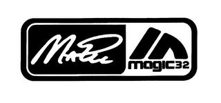 THE WORDS "MAGIC 32" AND THE LETTER "M" logo