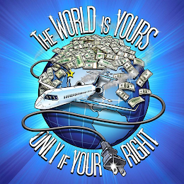 THE WORLD IS YOURS ONLY IF YOUR PLUG RIGHT logo
