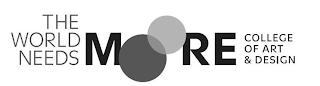 THE WORLD NEEDS MOORE COLLEGE OF ART & DESIGN logo