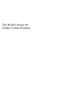 THE WORLD'S SOURCE FOR GOLDEN TOMATO PRODUCTS logo