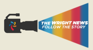 THE WRIGHT NEWS FOLLOW THE STORY logo