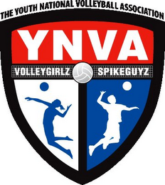 THE YOUTH NATIONAL VOLLEYBALL ASSOCIATION YNVA VOLLEYGIRLZ SPIKEGUYZ logo