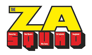 THE ZA SQUAD CHEESE GUY MEAT MAESTRO MISS SAUCY MR. CANTASTIC DOUGHDEVIL logo