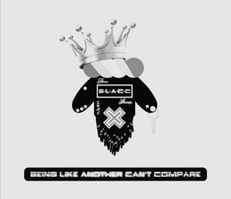 THEE B.L.A.C.C SHEEP G.O.A.T, BEING LIKE ANOTHER CAN'T COMPARE logo