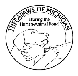 THERAPAWS OF MICHIGAN SHARING THE HUMAN-ANIMAL BOND logo
