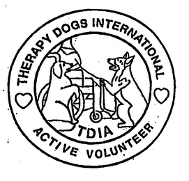 THERAPY DOGS INTERNATIONAL TDIA ACTIVE VOLUNTEER logo