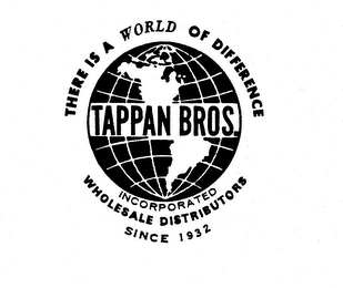 THERE IS A WORLD OF DIFFERENCE TAPPAN BROS. INCORPORATED WHOLESALE DISTRIBUTORS SINCE 1932 logo