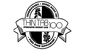 THERMOGENIC BURNS BODY FAT PURE HERB SUPPLEMENT THIN TAB 100 STIMULATES WEIGHT LOSS logo