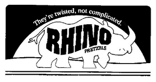 THEY'RE TWISTED, NOT COMPLICATED. RHINO PRETZELS logo