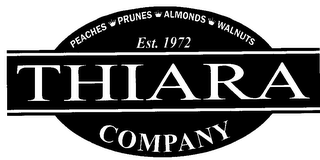 THIARA COMPANY PEACHES PRUNES ALMONDS WALNUTS EST.1972 logo