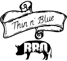 THIN N' BLUE BBQ logo