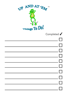 THINGS TO DO! UP AND AT 'EM logo