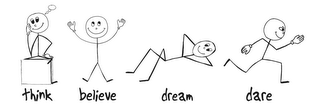 THINK BELIEVE DREAM DARE logo