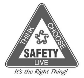 THINK CHOOSE LIVE SAFETY RRRRR IT'S THE RIGHT THING! logo