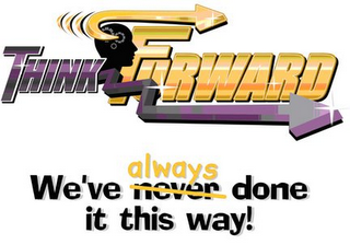 THINK FORWARD WE'VE ALWAYS DONE IT THIS WAY logo