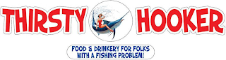 THIRSTY HOOKER FOOD & DRINKERY FOR FOLKS WITH A FISHING PROBLEM! logo