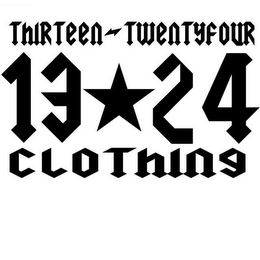 THIRTEEN TWENTYFOUR CLOTHING 13 24 logo