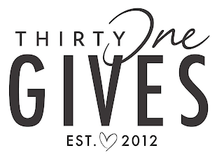 THIRTY ONE GIVES EST. 2012 logo