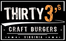 THIRTY3'S CRAFT BURGERS VIRGINIA logo