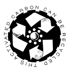THIS ACTIVATED CARBON CAN BE RECYCLED logo