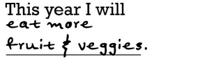 THIS YEAR I WILL EAT MORE FRUITS & VEGGIES. logo