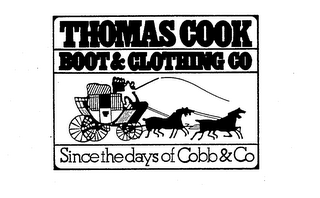 THOMAS COOK BOOT & CLOTHING CO SINCE THE DAYS OF COBB & CO logo