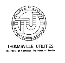 THOMASVILLE UTILITIES THE POWER OF COMMUNITY, THE POWER OF SERVICE logo