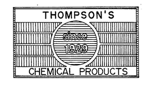 THOMPSON'S SINCE 1929 CHEMICAL PRODUCTS logo