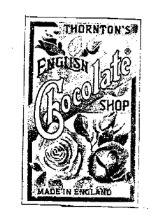 THORNTON'S ENGLISH CHOCOLATE SHOP MADE IN ENGLAND logo