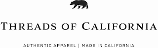 THREADS OF CALIFORNIA AUTHENTIC APPAREL MADE IN CALIFORNIA logo
