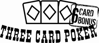 THREE CARD POKER 6 CARD BONUS logo