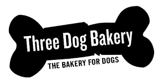 THREE DOG BAKERY  THE BAKERY FOR DOGS logo