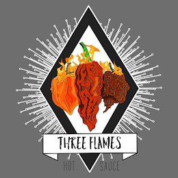 THREE FLAMES HOT SAUCE logo
