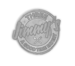 THREE JIMMY'S A GOOD TIME EATERY logo