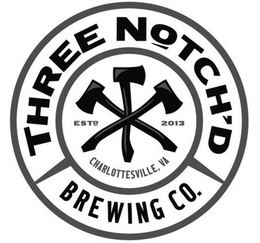 THREE NOTCH'D BREWING CO. CHARLOTTESVILLE, VA ESTD 2013 logo