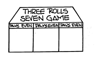 THREE ROLLS SEVEN GAME PAYS EVEN logo