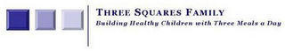 THREE SQUARES FAMILY BUILDING HEALTHY CHILDREN WITH THREE MEALS A DAY logo