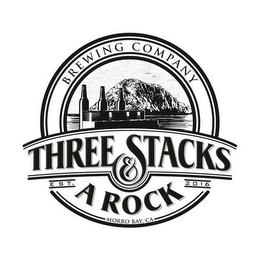 THREE STACKS & A ROCK BREWING COMPANY EST. 2016 MORRO BAY, CA logo