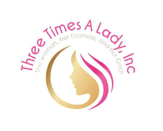 THREE TIMES A LADY, INC THE WOMAN, HER BUSINESS, AND HER GOD! logo